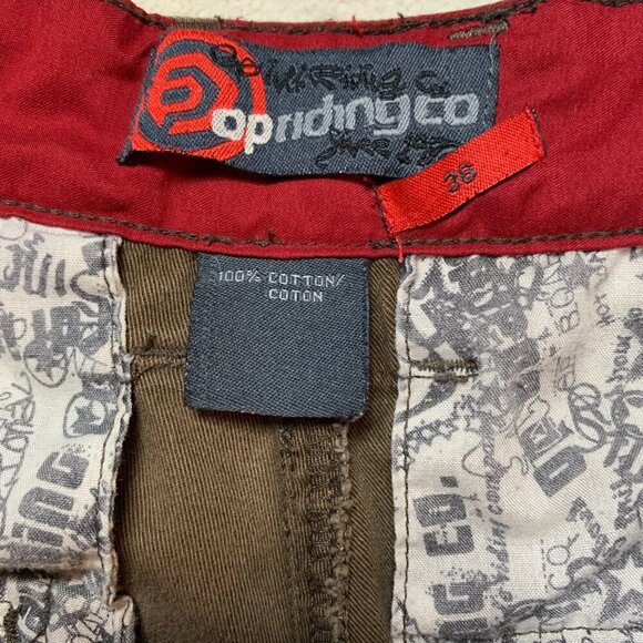 Vintage Y2K 90s OP Riding Co Khaki Cargo Straight Leg Relaxed Fit Pants - Picture 8 of 13